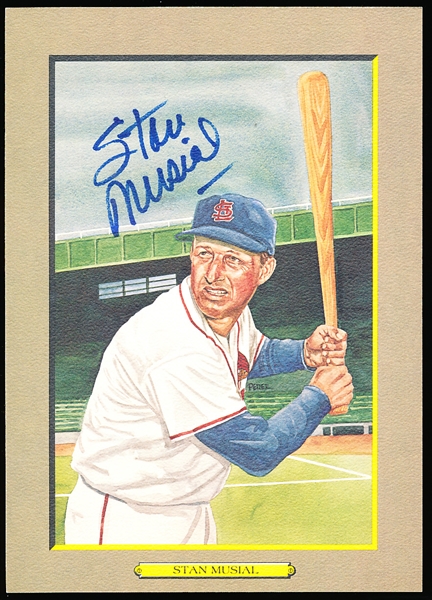 Autographed 1985 Perez-Steele BB HOF Great Moments #11 Stan Musial