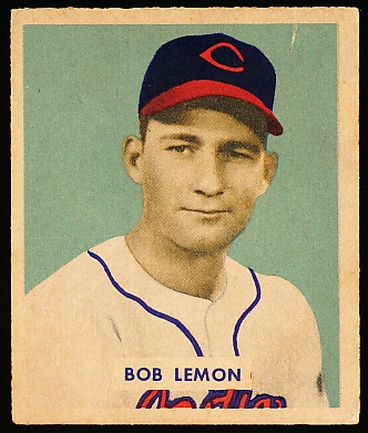 1949 Bowman Bb- #238 Bob Lemon RC- Vg-Ex no crs- Hi#.