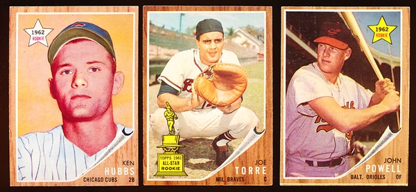 1962 Topps Bb- 3 Diff Rookies