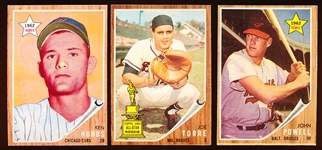 1962 Topps Bb- 3 Diff Rookies