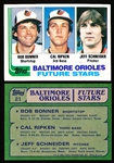 1982 Topps Bb- #21 Cal Ripken RC- 2 Cards
