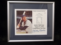 Autographed & Framed Mickey Mantle Induction Day 8” x 10” Photo Matted and Framed to 13” x 14-¾”