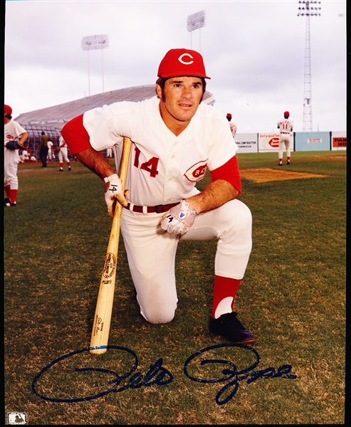 Autographed Pete Rose Cincinnati Reds Bsbl. Color 8” x 10” Photo