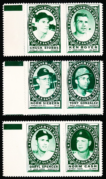 1961 Topps Bb Stamp Panels-3 Diff with Tabs