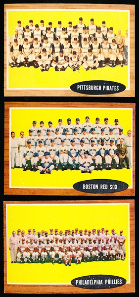 1962 Topps Bb- 6 Diff Team Cards