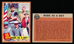 1962 Topps Bb-#135 Babe as a Boy- 4 Cards