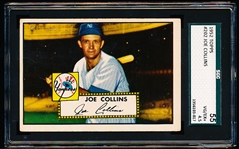 1952 Topps Baseball- #202 Joe Collins, Yankees- SGC 55 (Vg-Ex+ 4.5)