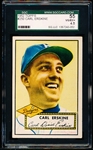 1952 Topps Baseball- #250 Carl Erskine, Dodgers- SGC 55 (Vg/Ex+ 4.5)