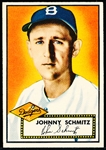 1952 Topps Baseball- #136 Schmitz, Brooklyn