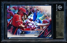 2016 Topps Chrome Bsbl. “Refractor” #1B Mike Trout SP with Fans- Beckett Graded Pristine 10