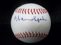 Autographed Warren Spahn Official Midwest Lg. Minors Bsbl.- SGC Certified