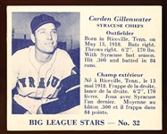 1950 V362 Big League Stars- #32 Carden Gillenwater, Syracuse Chiefs