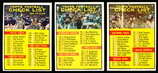 1961 Topps Fb- 3 Diff Checklists