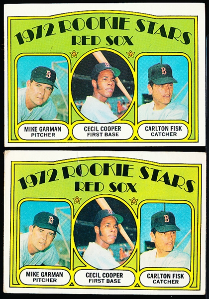 1972 T Bb- #79 Fisk/ Cooper RC- 2 Cards
