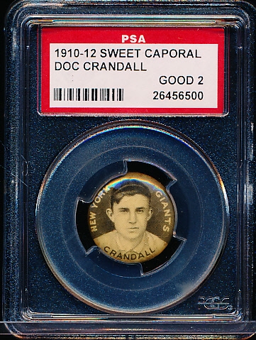 1910-12 P2 Sweet Caporal Baseball Pin- Doc Crandall, NY Giants- PSA Good 2