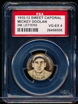 1910-12 P2 Sweet Caporal Baseball Pin- Mickey Doolan, Phila. Phillies- Small Letters Version- PSA Vg-Ex 4