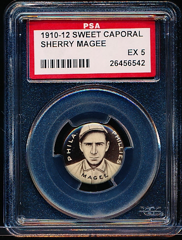 1910-12 P2 Sweet Caporal Baseball Pin- Sherry Magee- PSA Ex 5