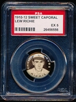 1910-12 P2 Sweet Caporal Baseball Pin- Lew Richie, Chicago Cubs- PSA Ex 5