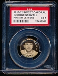 1910-12 P2 Sweet Caporal Baseball Pin- George Stovall, Cleveland Naps- Small Letters Version- PSA Ex 5