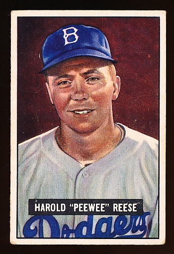 1951 Bowman Baseball- #80 Pee Wee Reese, Brooklyn