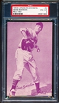 1953 Canadian Baseball Exhibit- #3 Gene Bearden, Cleveland- Red Tint- PSA Vg-Ex 4