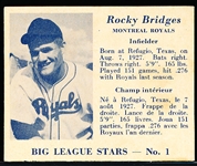 1950 V362 Big League Stars Baseball- #1 Rocky Bridges, Montreal Royals