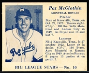 1950 V362 Big League Stars Baseball- #10 Pat McGlothin, Montreal Royals