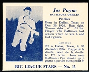 1950 V362 Big League Stars Baseball- #15 Joe Payne, Baltimore Orioles