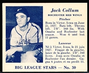 1950 V362 Big League Stars Baseball- #30 Jack Collum, Rochester Red Wings