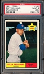1961 Topps Baseball- #141 Billy Williams RC, Cubs- PSA Mint 9 (OC)