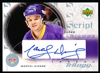 2003 Upper Deck Hockey Trilogy Legend- Script- #S3-MD Marcel Dionne- Certified Autographed Card