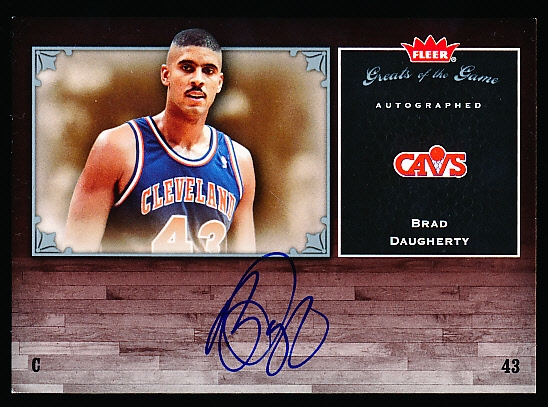 2005-06 Fleer Greats of the Game- Certified Autographed Card- #GG-BD Brad Daugherty, Cavs