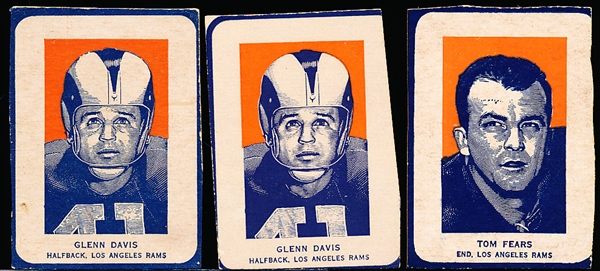 1952 Wheaties Fb- 3 Cards- Glenn Davis portrait (2 cards