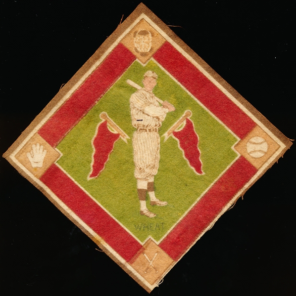 1914 B18 Baseball Blanket- Zack Wheat, Brooklyn- Green Infield Version