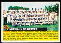1956 Topps Baseball- #95 Milwaukee Braves Team