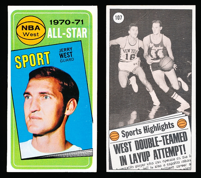 1970-71 Topps Bask- #107 Jerry West All Star- 2 Cards