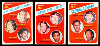 1971-72 Topps Bask- 4 ABA Ldrs Cards