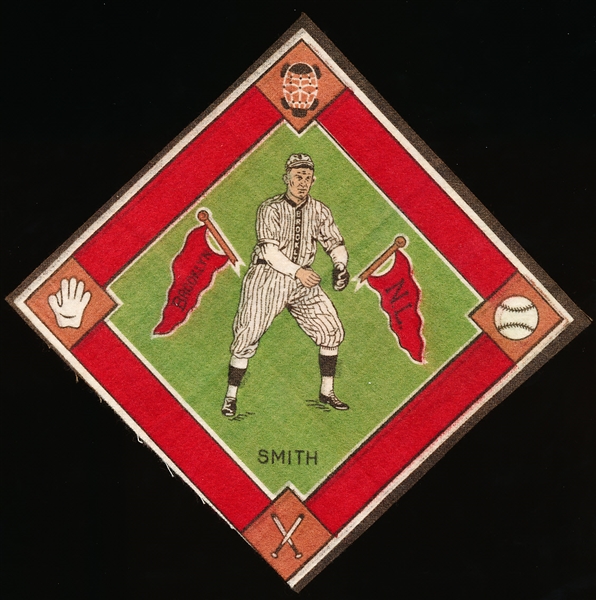 1914 B18 Baseball Blanket- Red Smith, Brooklyn, NL- Green Infield Version
