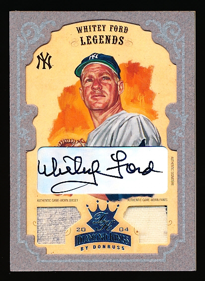 2004 Diamond Kings Bb- “Signatures Framed Materials Platinum”- #168 Whitey Ford, Yankees- #2/5 Made!