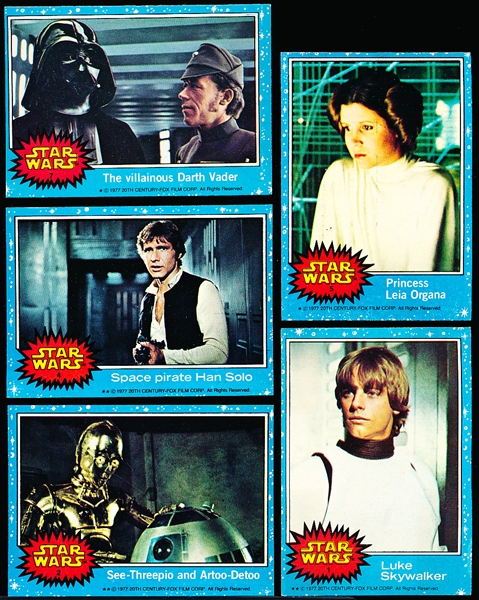 1977 Topps “Star Wars” Series #1 (Blue Bordered) Complete Set of 66