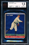 1933 Goudey Baseball- #103 Earle Combs, Yankees- BVG 1.5 Fair