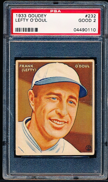 1933 Goudey Baseball- #232 Lefty O’ Doul, New York Giants- PSA Good 2