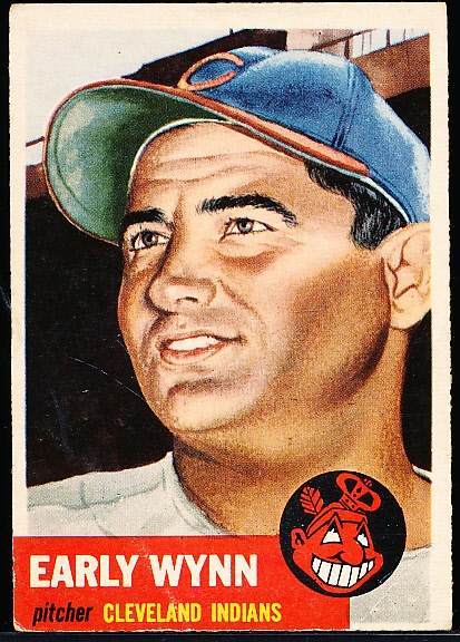 1953 Topps Baseball- #61 Early Wynn, Cleveland- Vg crs 60/40
