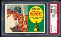 1960 Topps Bb- #316 Willie McCovey- Rookie- PSA Vg-Ex 4 