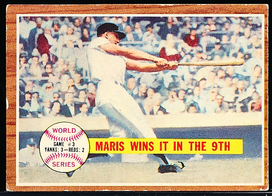 1962 Topps Bb- #234 Maris Wins It in the 9th