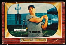 1955 Bowman Baseball- #202 Mickey Mantle, Yankees