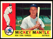 1960 Topps Baseball- #350 Mickey Mantle, Yankees- Withdrawn