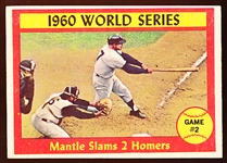 1961 Topps Baseball- #307 Mantle Slams 2 Homers