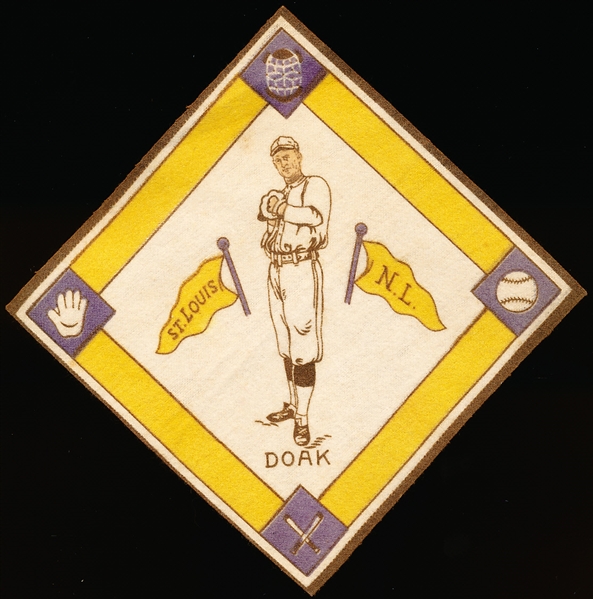 1914 B18 Baseball Blanket- Doak, St. Louis N.L.- Yellow Pennants Version- Tougher variation
