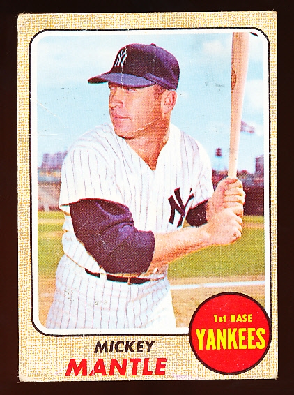 1968 Topps Baseball- #280 Mickey Mantle, Yankees